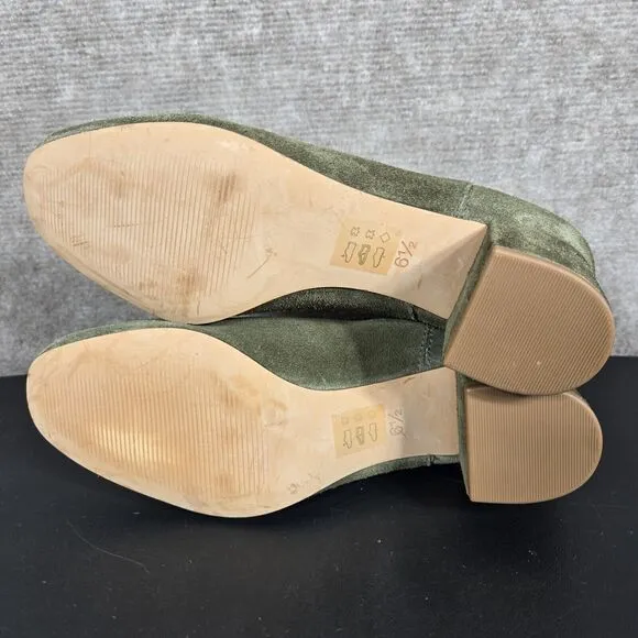 Madewell Chelsea Boots Womens 6.5 Walker Olive Green Suede Leather Ankle Booties