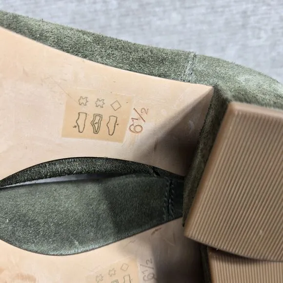Madewell Chelsea Boots Womens 6.5 Walker Olive Green Suede Leather Ankle Booties