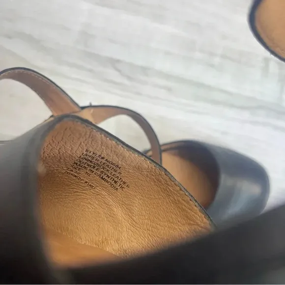 Madewell Claudie Black Leather Chunky Block Heel Mary Jane Sandals Women size 10