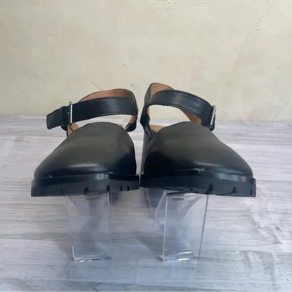 Madewell Claudie Black Leather Chunky Block Heel Mary Jane Sandals Women size 10