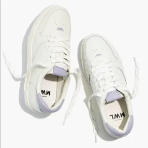 Madewell Court Low-Top Sneakers in White and Purple
