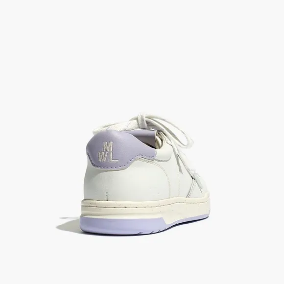 Madewell Court Low-Top Sneakers in White and Purple