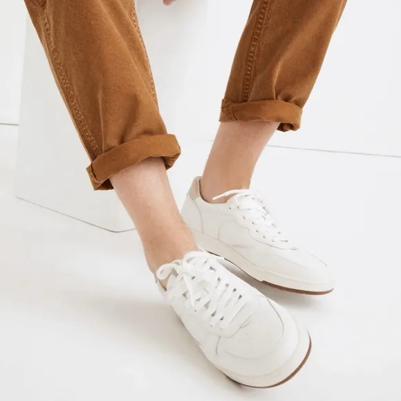 Madewell Court Sneakers in Colorblock Leather and Suede Ivory Multi SZ 8.5