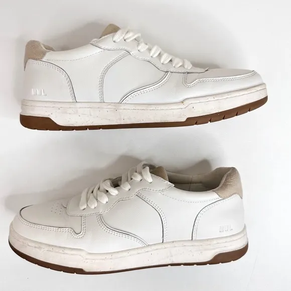 Madewell Court Sneakers in Colorblock Leather and Suede Ivory Multi SZ 8.5
