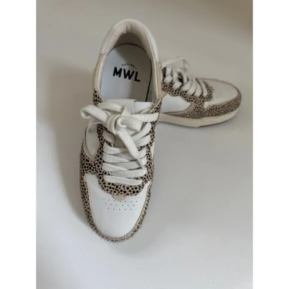 Madewell Court Sneakers in Spotted Calf Hair. Size 6