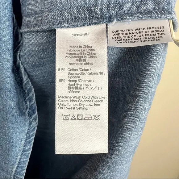 Madewell Denim Short-Sleeve Popover Shirtdress in Waltham Wash M