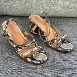 Madewell Edie Snake Embossed Leather Sandals 7