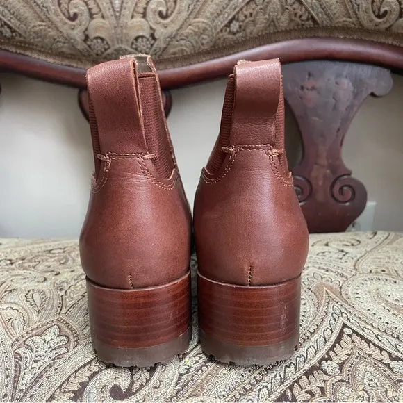 Madewell Kathleen Lugsole Leather Boots Cinnamon Sticks Light Brown Size 8.5