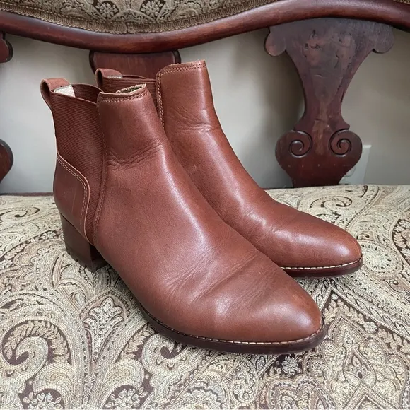 Madewell Kathleen Lugsole Leather Boots Cinnamon Sticks Light Brown Size 8.5