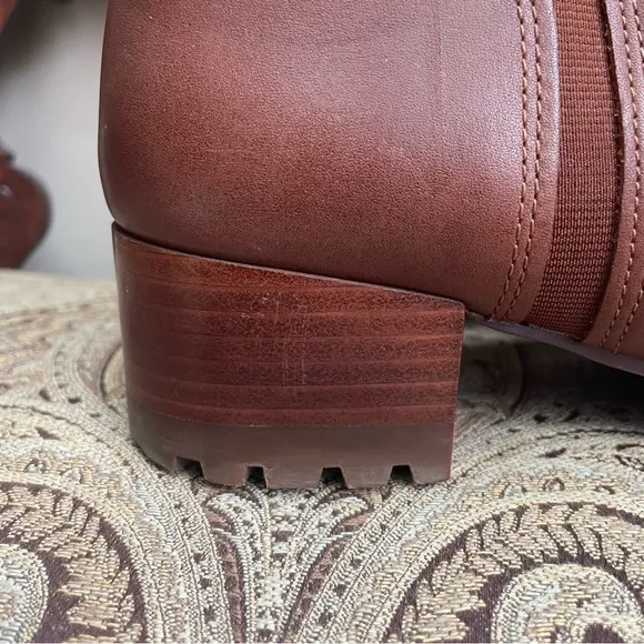Madewell Kathleen Lugsole Leather Boots Cinnamon Sticks Light Brown Size 8.5