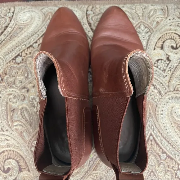 Madewell Kathleen Lugsole Leather Boots Cinnamon Sticks Light Brown Size 8.5