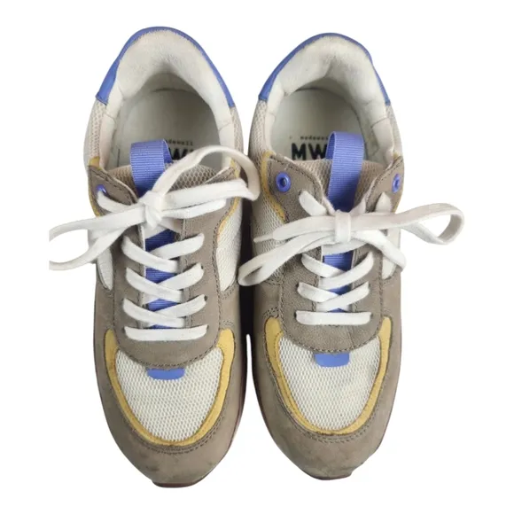Madewell Kickoff Leather Trainer Sneakers in Distant Pumice Multi Size 7.5 Women