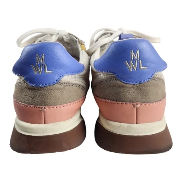 Madewell Kickoff Leather Trainer Sneakers in Distant Pumice Multi Size 7.5 Women