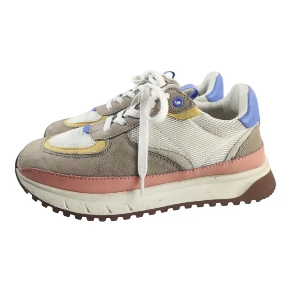 Madewell Kickoff Leather Trainer Sneakers in Distant Pumice Multi Size 7.5 Women