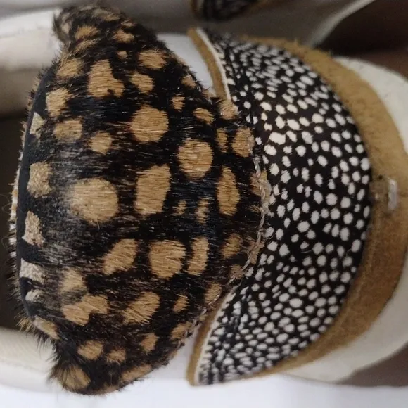 Madewell Kickoff Trainer Leather &amp; Spot Mix Calf Fur Sneakers Women's US 6