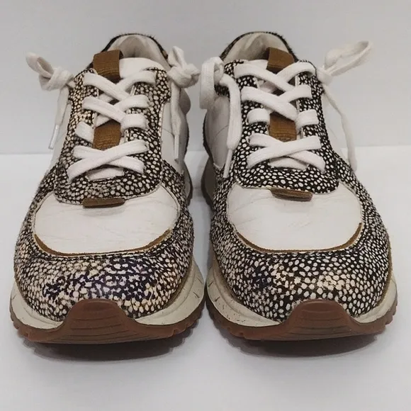 Madewell Kickoff Trainer Leather &amp; Spot Mix Calf Fur Sneakers Women's US 6