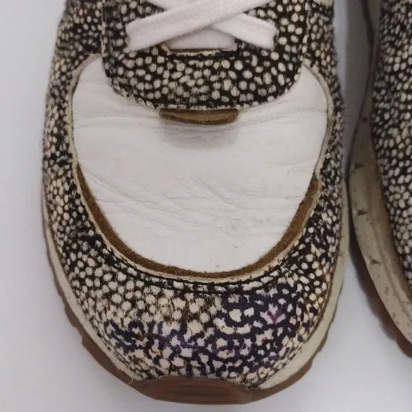 Madewell Kickoff Trainer Leather &amp; Spot Mix Calf Fur Sneakers Women's US 6