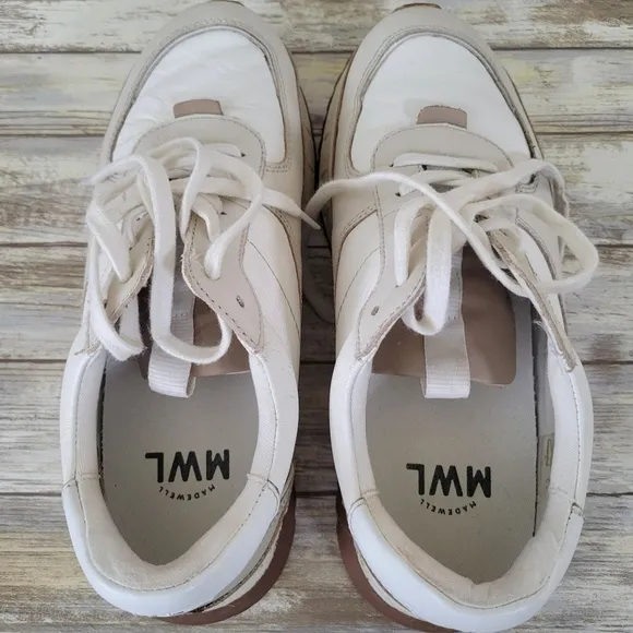 Madewell Kickoff Trainer Sneakers Eco-friendly Recycled Womens 8.5 Mens 7 Cream