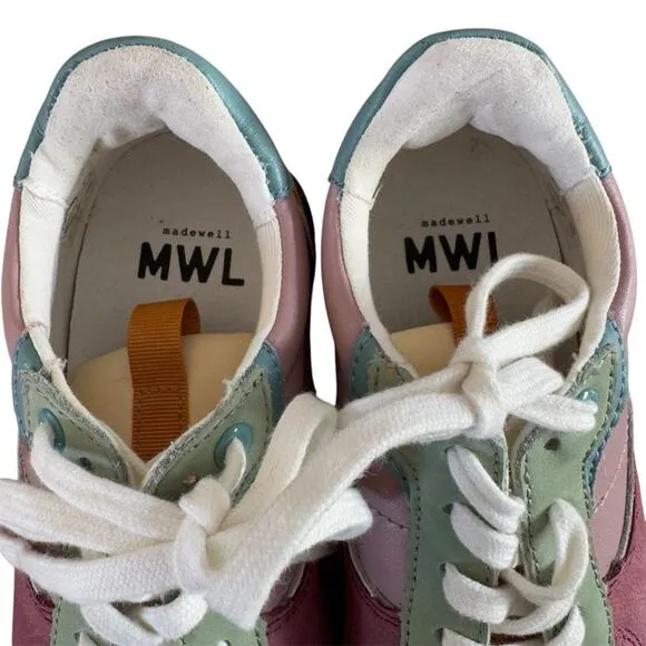 Madewell Kickoff Trainer Sneakers in Colorblock Leather &amp; Suede Women’s Size 5.5