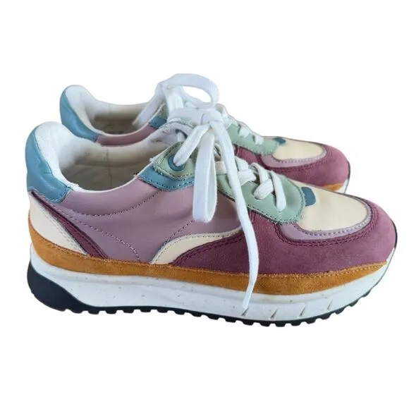 Madewell Kickoff Trainer Sneakers in Colorblock Leather &amp; Suede Women’s Size 5.5