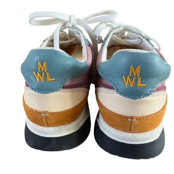 Madewell Kickoff Trainer Sneakers in Colorblock Leather &amp; Suede Women’s Size 5.5