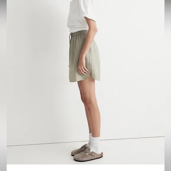 Madewell Linen-Blend Curved-Hem Mini Skirt Size Small