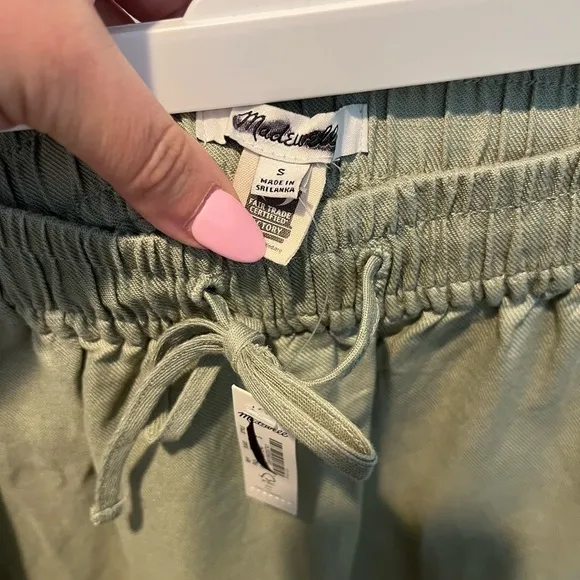 Madewell Linen-Blend Curved-Hem Mini Skirt Size Small
