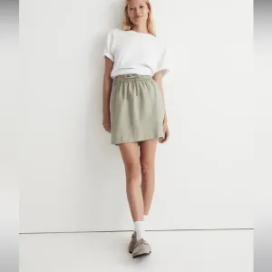 Madewell Linen-Blend Curved-Hem Mini Skirt Size Small