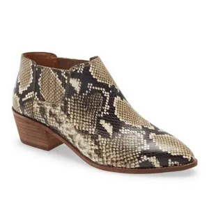 MADEWELL Low Chelsie Snake Print Embossed Leather Bootie Boot Womens size 6.5