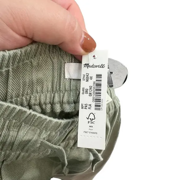 Madewell Plus Linen-Blend Curved-Hem Mini Skirt Forgotten Landscape Green 4X