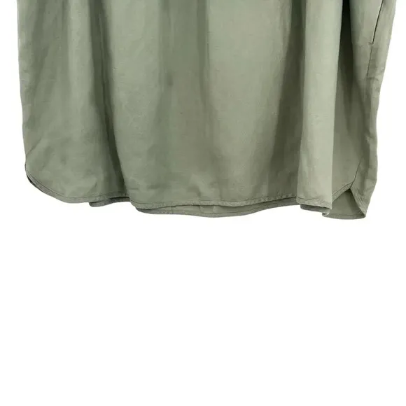 Madewell Plus Linen-Blend Curved-Hem Mini Skirt Forgotten Landscape Green 4X