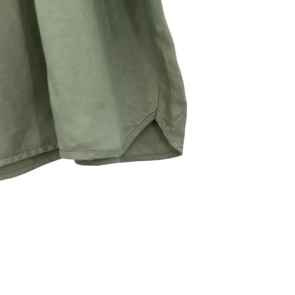 Madewell Plus Linen-Blend Curved-Hem Mini Skirt Forgotten Landscape Green 4X