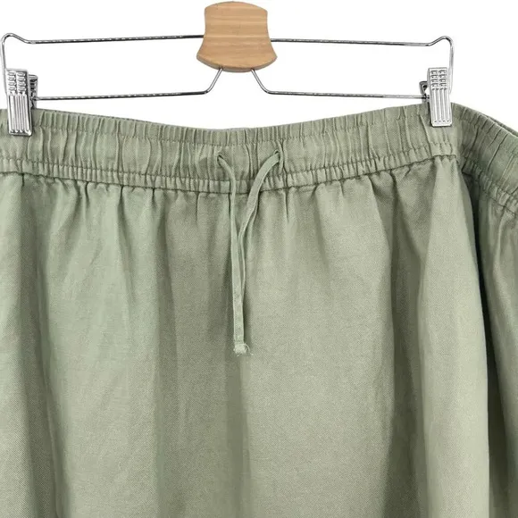 Madewell Plus Linen-Blend Curved-Hem Mini Skirt Forgotten Landscape Green 4X