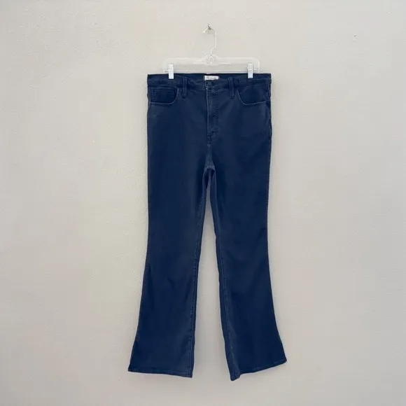 Madewell Roadtripper Flare Jeans High Slit Denim Faded Casual Chic Black 32 Plus