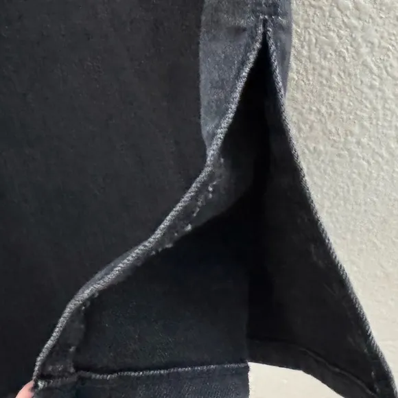 Madewell Roadtripper Flare Jeans High Slit Denim Faded Casual Chic Black 32 Plus