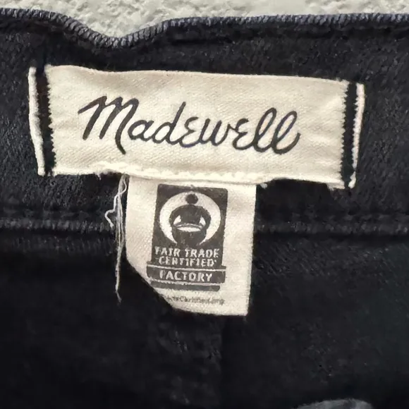 Madewell Roadtripper Flare Jeans High Slit Denim Faded Casual Chic Black 32 Plus