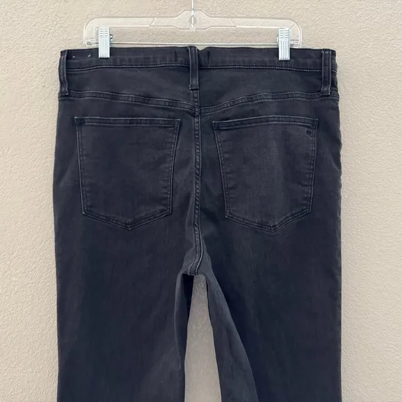 Madewell Roadtripper Flare Jeans High Slit Denim Faded Casual Chic Black 32 Plus