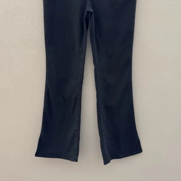 Madewell Roadtripper Flare Jeans High Slit Denim Faded Casual Chic Black 32 Plus