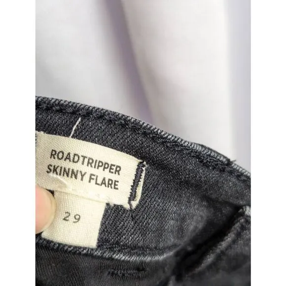 Madewell roadtripper skinny flare jeans in bellhaven wash slit hem edition size