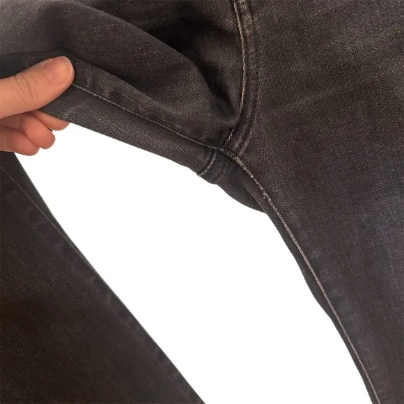 Madewell Skinny Flare Jeans in Black Bellhaven Wash: Slit-Hem Edition Size 28
