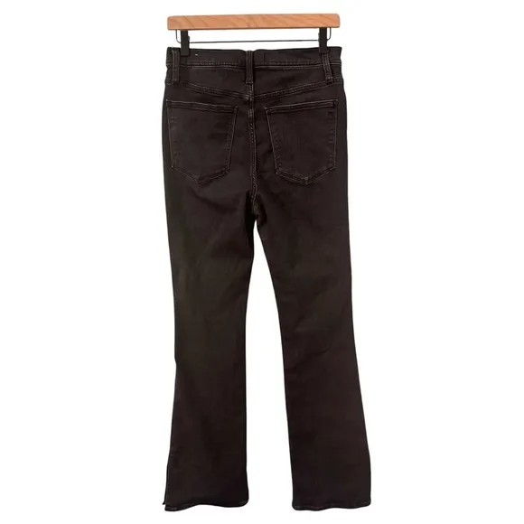 Madewell Skinny Flare Jeans in Black Bellhaven Wash: Slit-Hem Edition Size 28