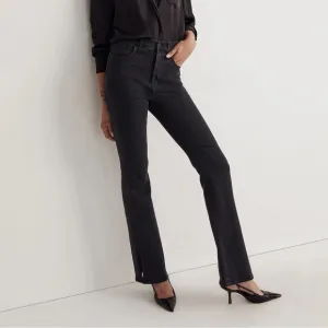 Madewell Skinny Flare Jeans in Black Bellhaven Wash: Slit-Hem Edition Size 28