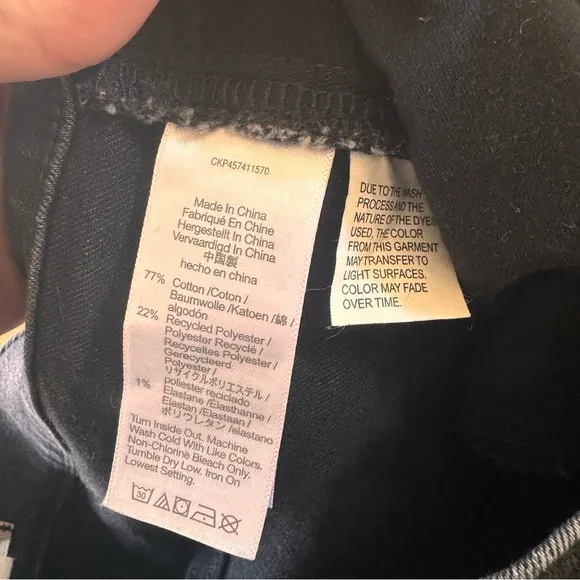 Madewell Skinny Flare Jeans in Black Bellhaven Wash: Slit-Hem Edition Size 28