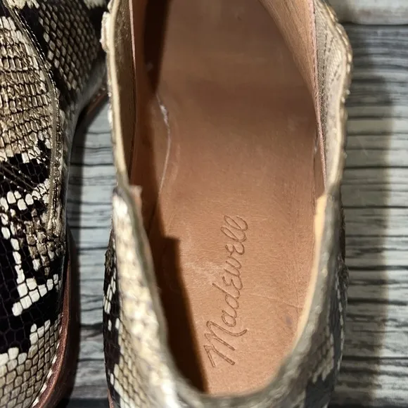Madewell Sonia Chelsea Boots Tan &amp; Black Snake skin Print  Womens Size 9