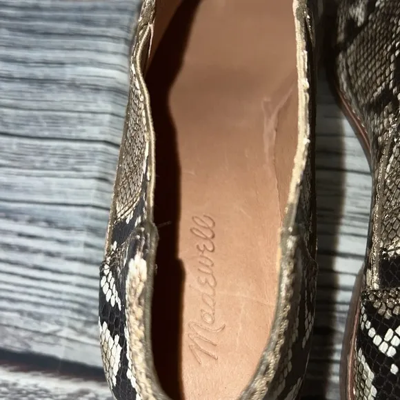 Madewell Sonia Chelsea Boots Tan &amp; Black Snake skin Print  Womens Size 9