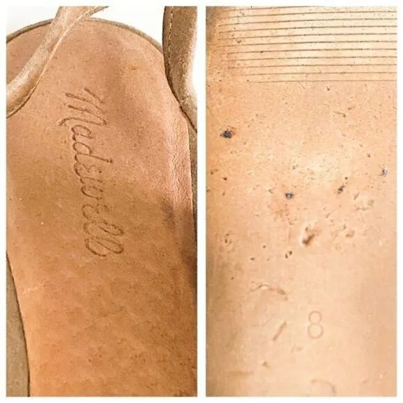 Madewell Tan  suede The April Ankle-Wrap Flats, Size 8