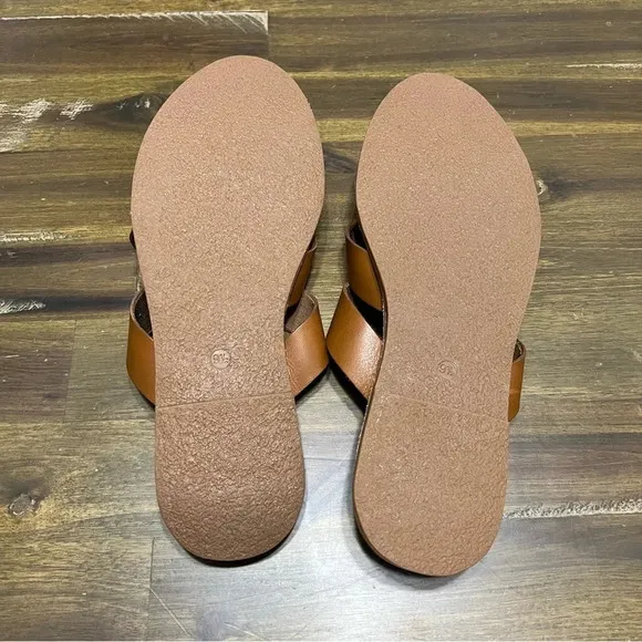 Madewell The Boardwalk Leather Weaven Slide Sandals