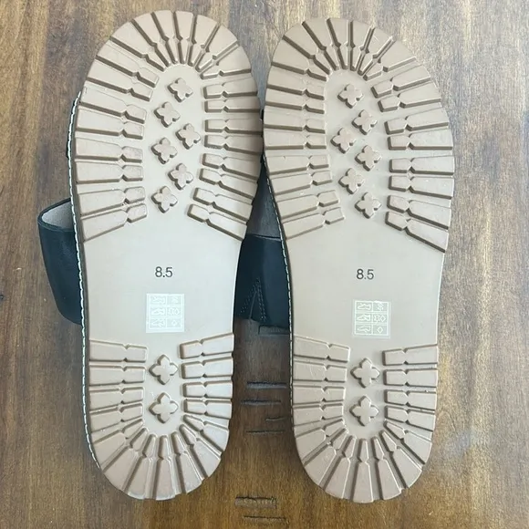 Madewell The Charley Double Strap Slide Sandal Shoes ND955 Black
