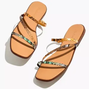 Madewell The Lyra Snake Print Slide Sandal, Sz 6.5