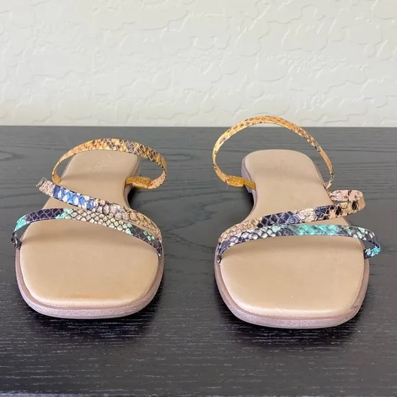 Madewell The Lyra Snake Print Slide Sandal, Sz 6.5
